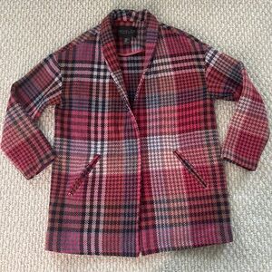 Rachel Zoe pink and Black Plaid Blazer